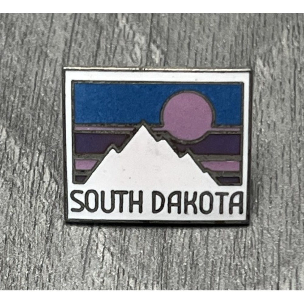 South Dakota Mountains Sunset Enamel Pin Souvenir Travel Memorabilia Collectible